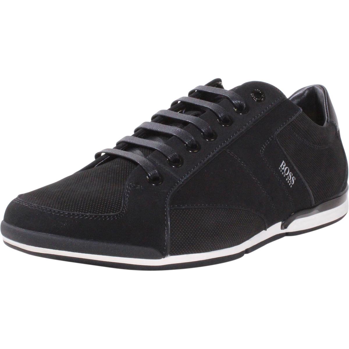 Hugo Boss Saturn Low Top Sneakers Men`s Memory Foam Trainers Shoes Black