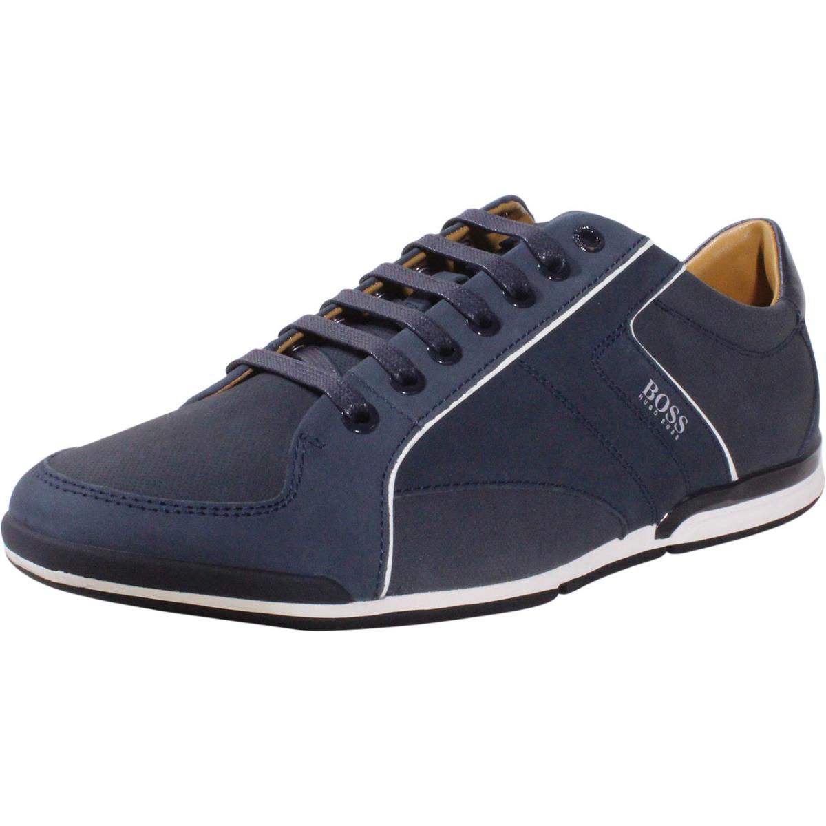 Hugo Boss Saturn Low Top Sneakers Men`s Memory Foam Trainers Shoes Blue