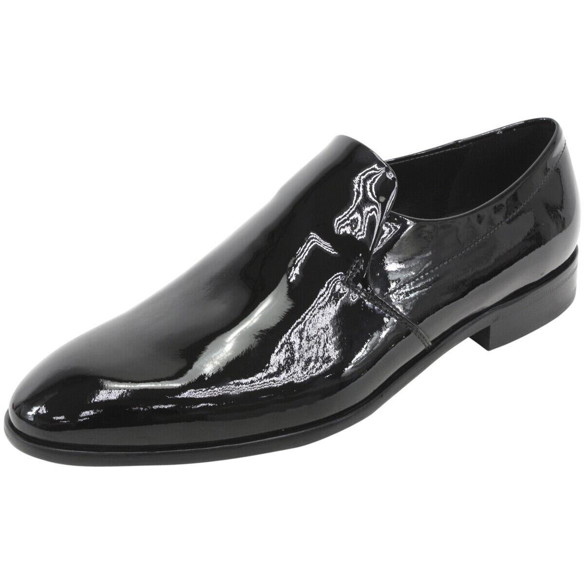 Hugo Boss Men`s Dressapp Black Patent Leather Tuxedo Loafers Shoes