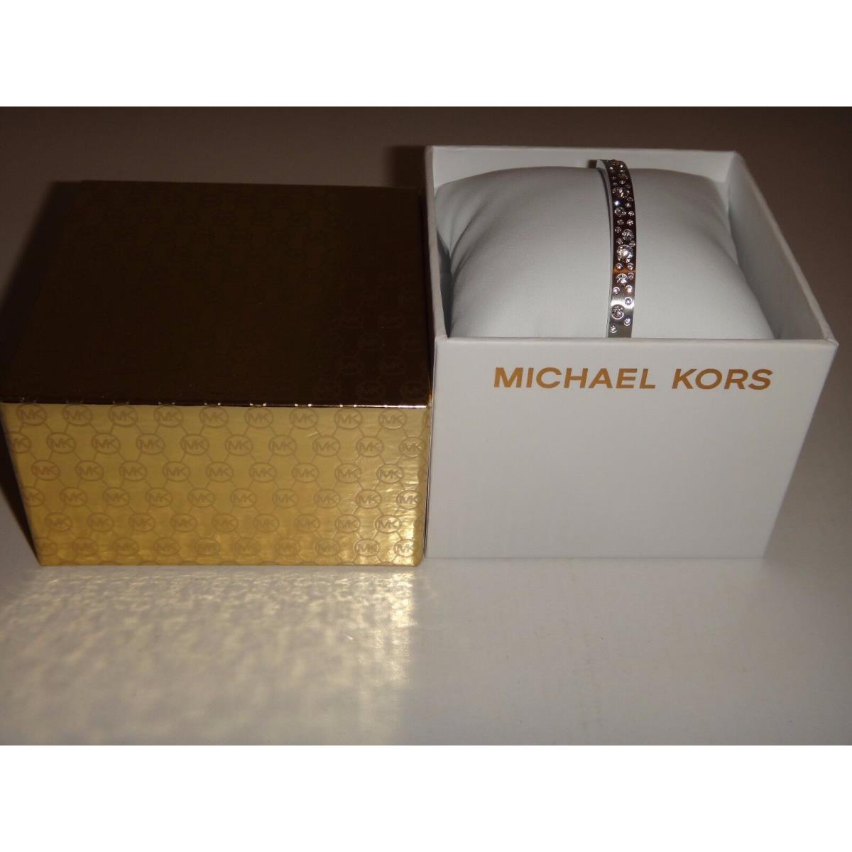 Michael Kors Women MK Modern Brilliance Silver Bracelet MKJ5983040 Crystal + Box