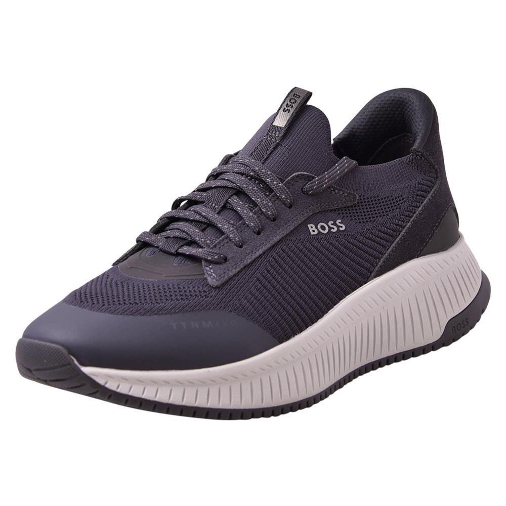 Hugo Boss Ttnm Evo_slon_knsd Men`s Sneakers Lace-up Shoes Grey