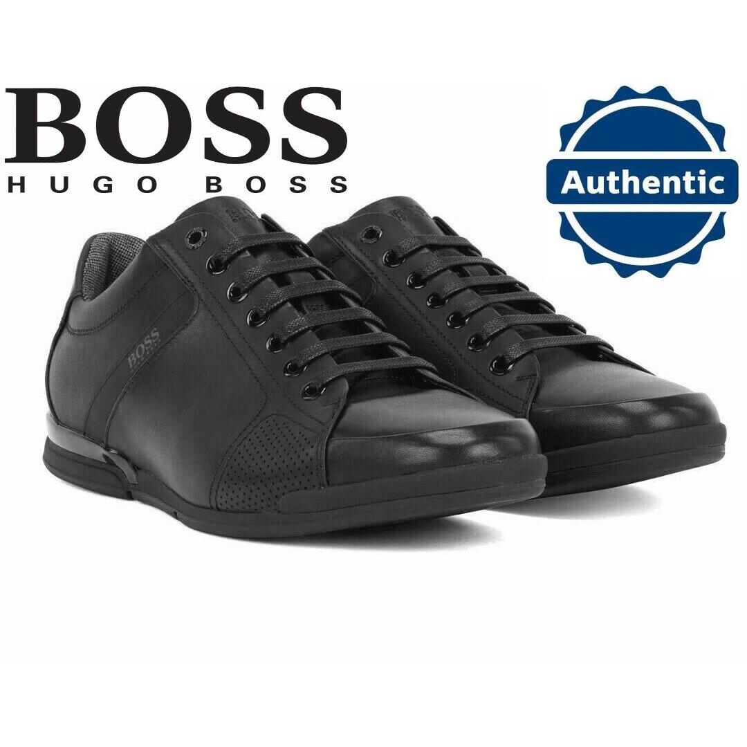 Hugo Boss Saturn Low Profile Sneakers Black Leather 50401835