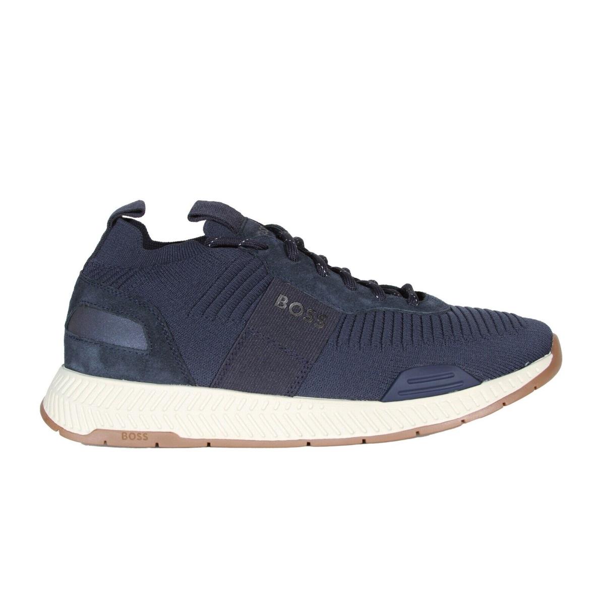 Hugo Boss Titanium_runn_knst_n Men s Sneakers in Medium Blue 50498245-422