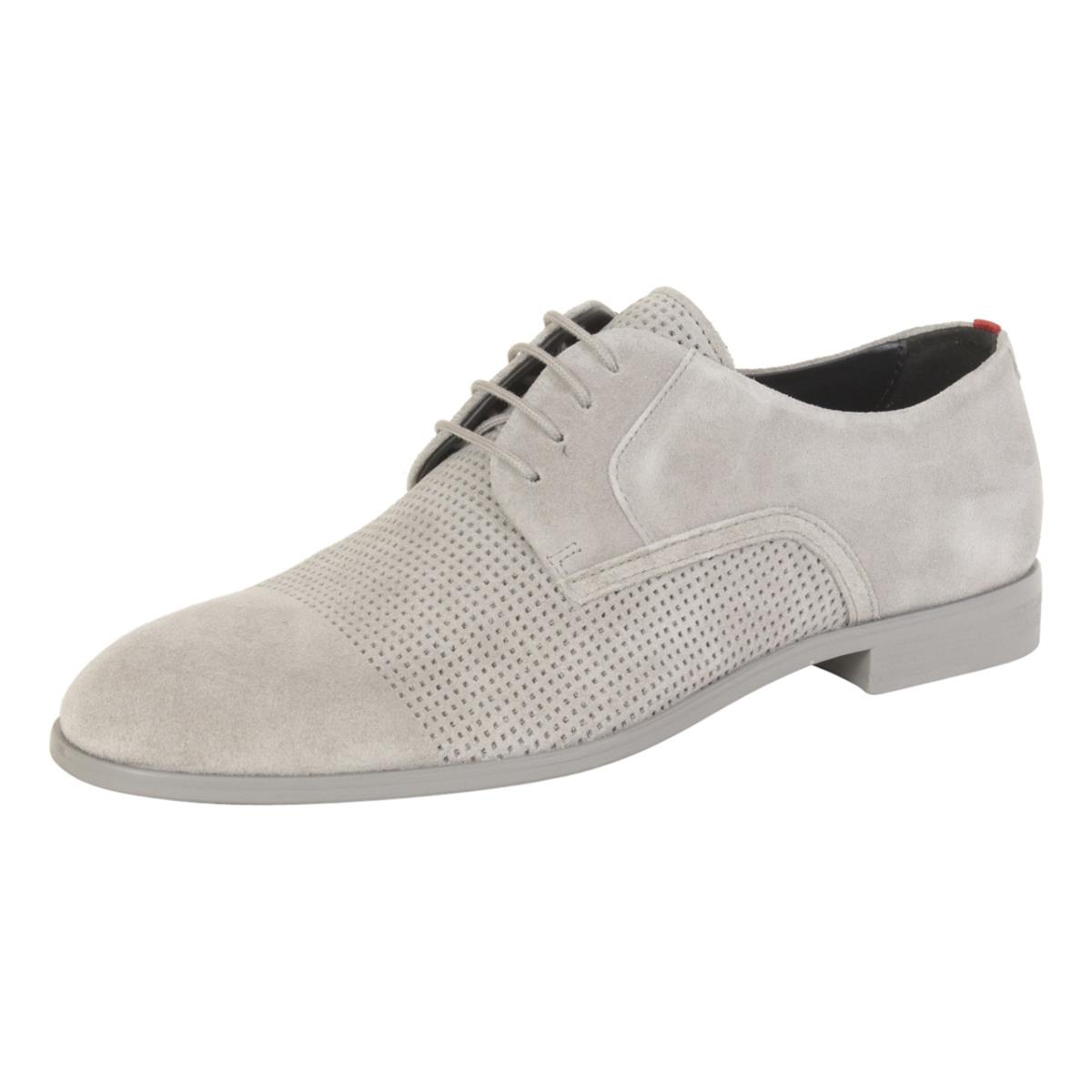 Hugo Boss Men`s Smart Light/pastel Grey Oxfords Shoes