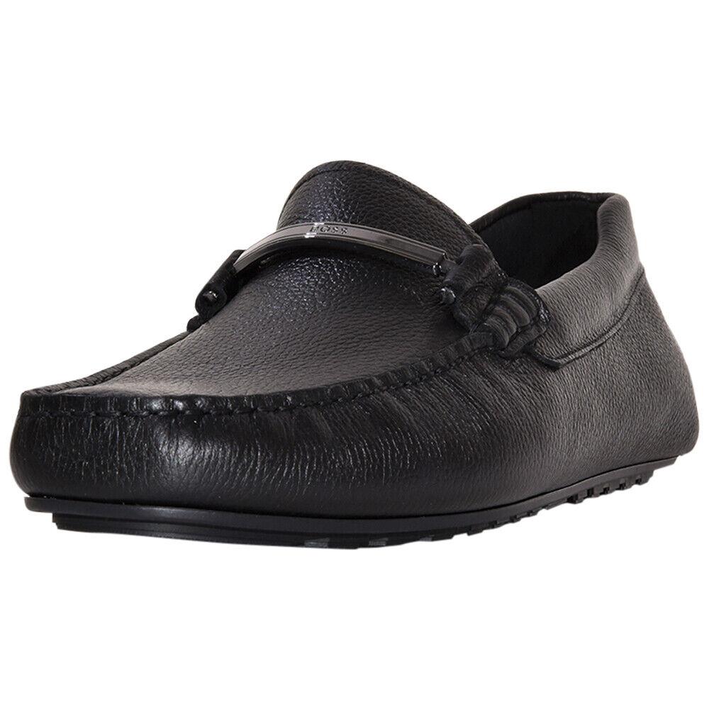 Hugo Boss Noel_mocc_grhw Men`s Loafer Leather Shoes Black