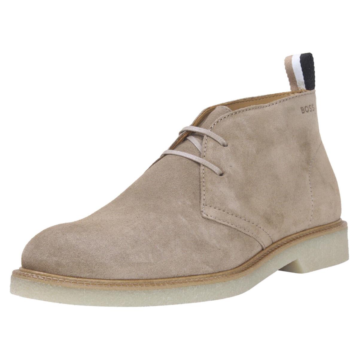 Hugo Boss Men`s Tunley Desert Boots Chukka Shoes Lace Up Light Beige