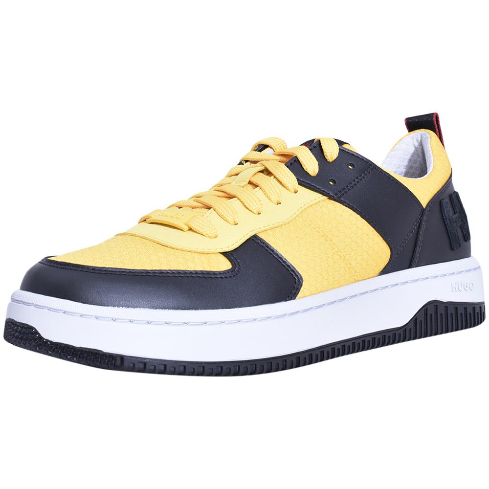 Hugo Boss Kilian_tenn_mxmt Men`s Sneakers Lace-up Open Yellow Shoes 12