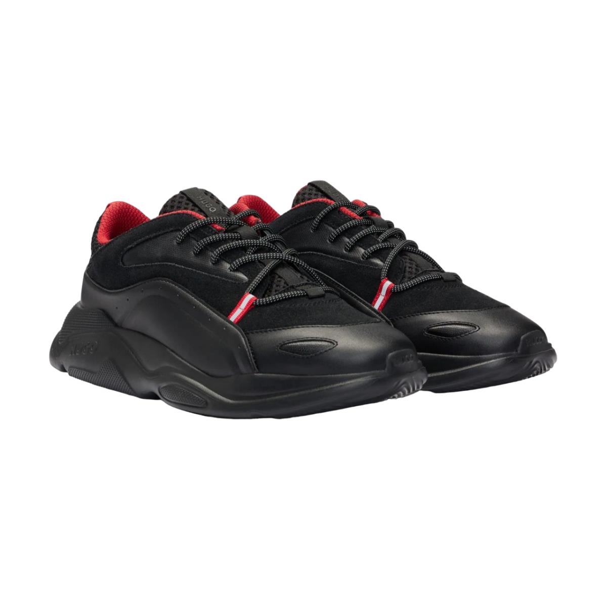 Hugo Boss Mens Black Tennis Shoe Leon Runn Fled 50523838006