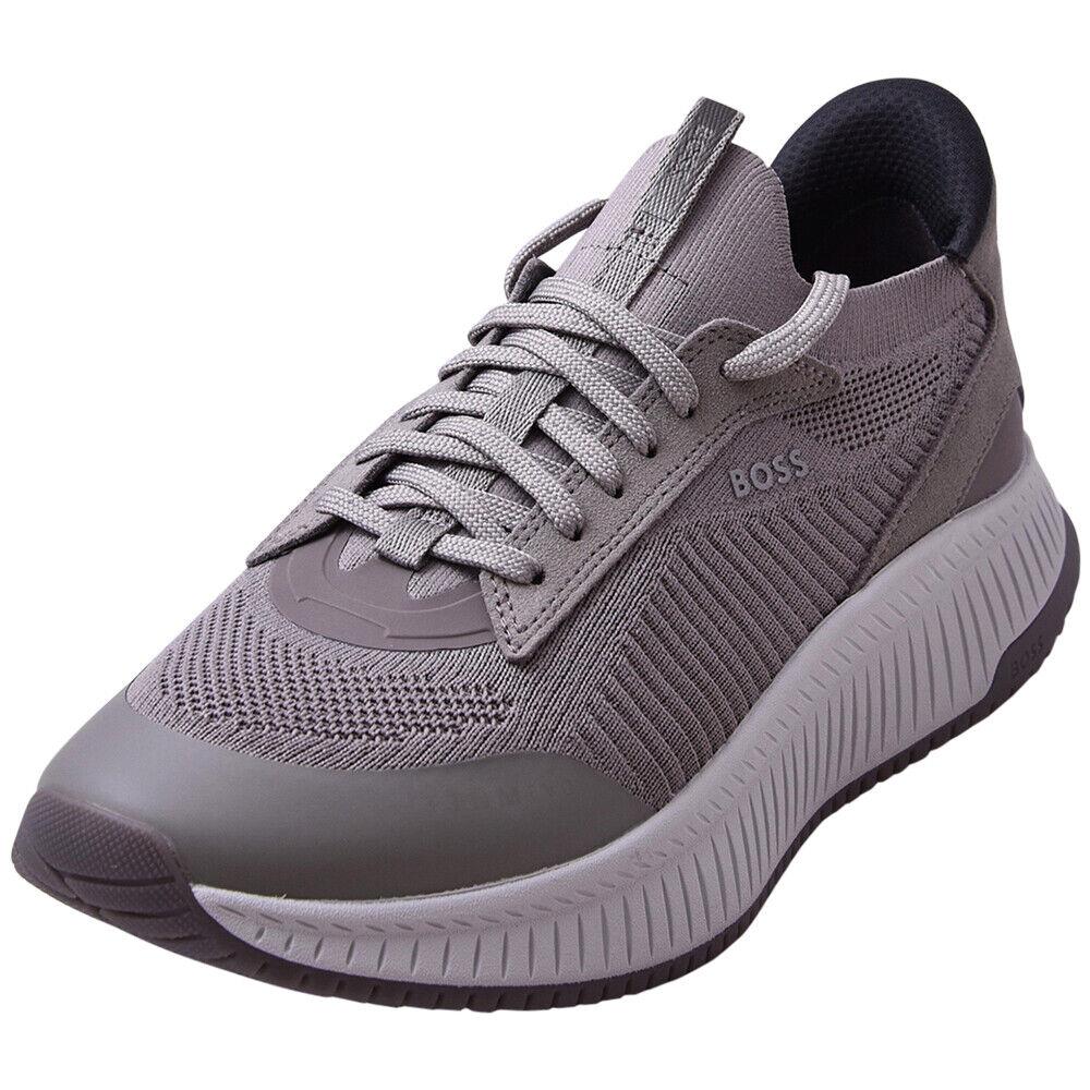 Hugo Boss Ttnm Evo_slon_knsd Men`s Sneakers Lace-up Shoes Open Grey