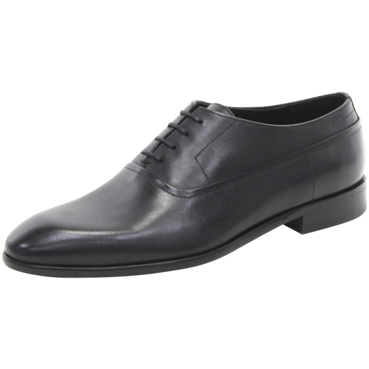 Hugo Boss Men`s Dressapp_oxfr_prpf Black Leather Oxfords Shoes