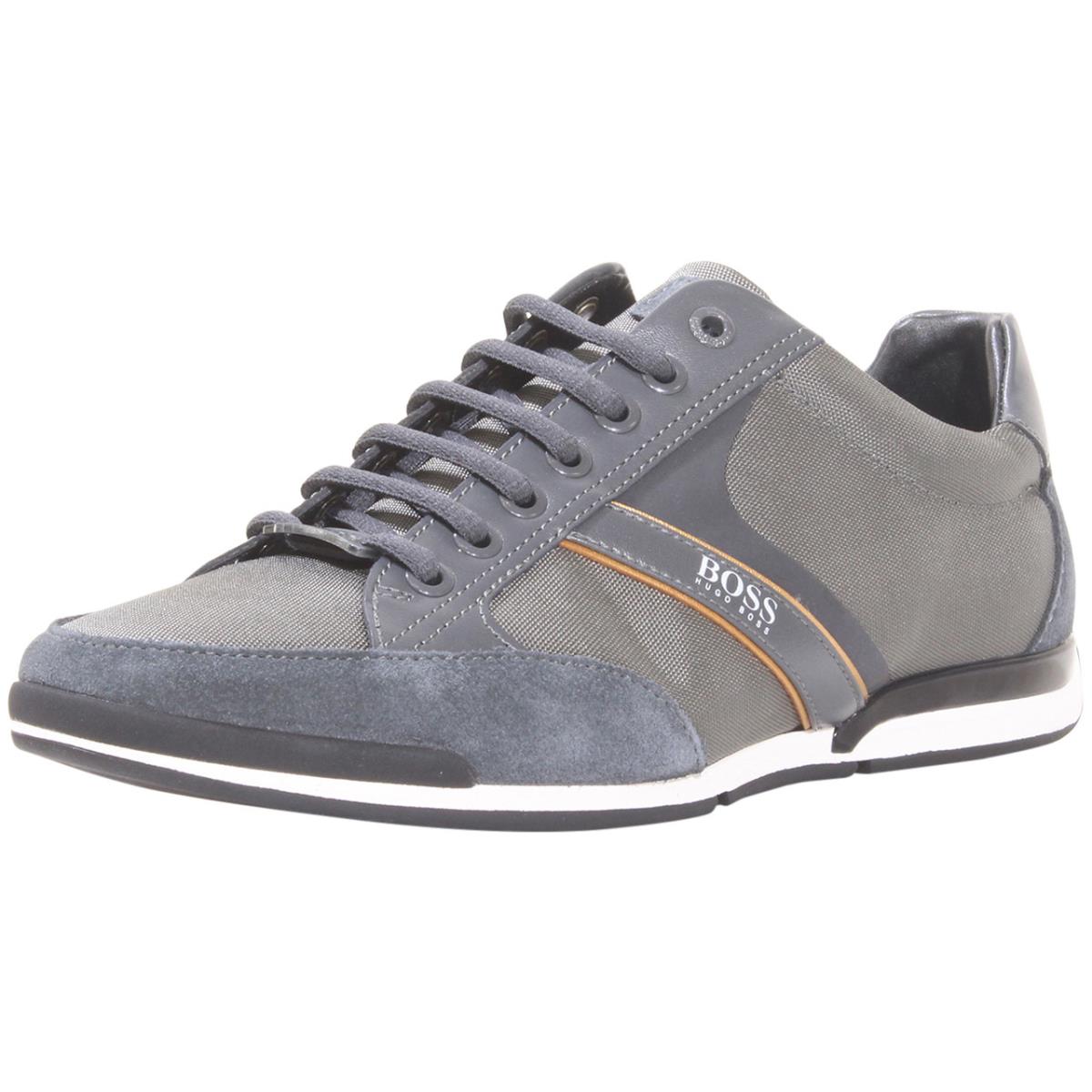 Hugo Boss Men`s Saturn Sneakers Memory Foam Bamboo-charcoal Shoes Dark Grey