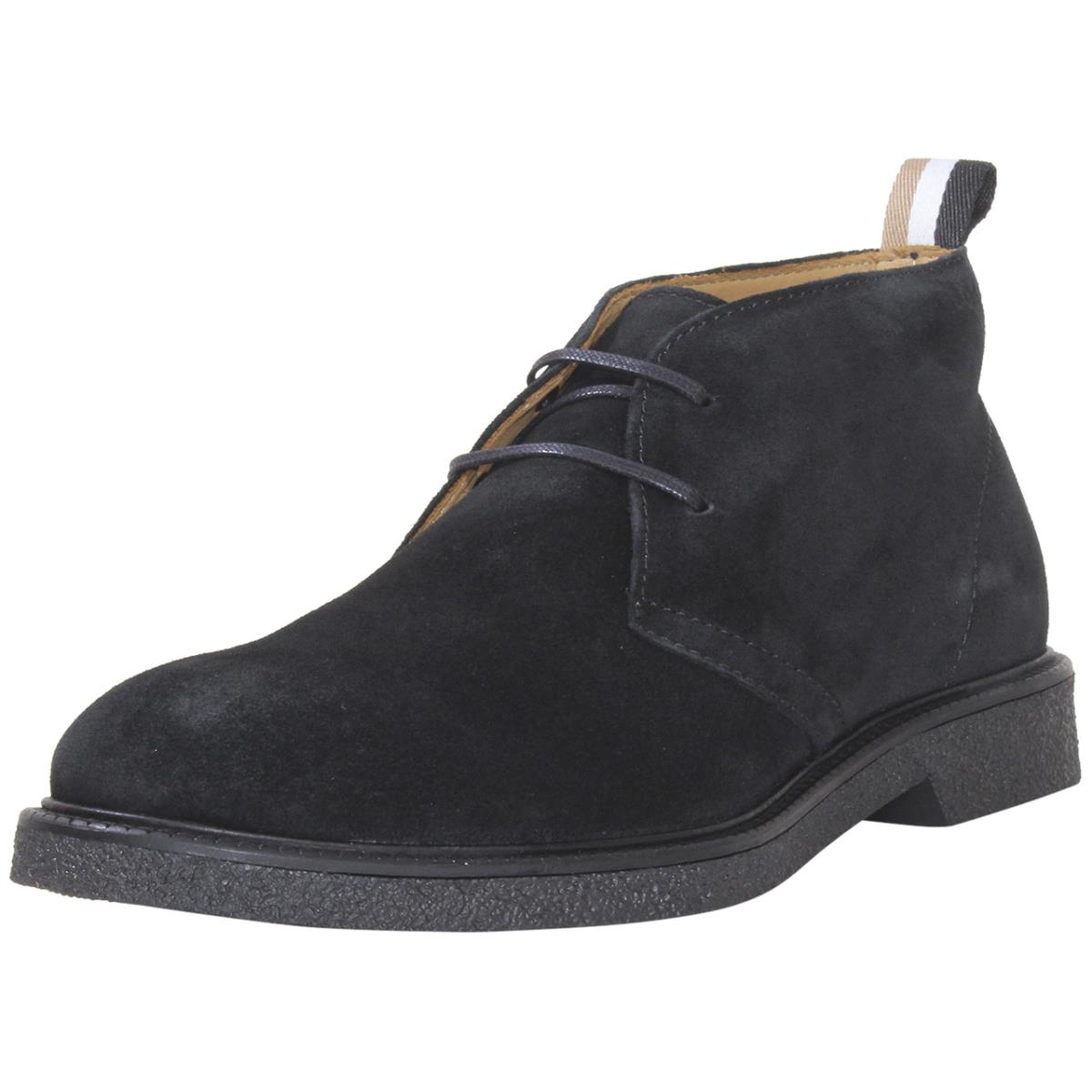 Hugo Boss Men`s Tunley Desert Boots Chukka Shoes Lace Up Black