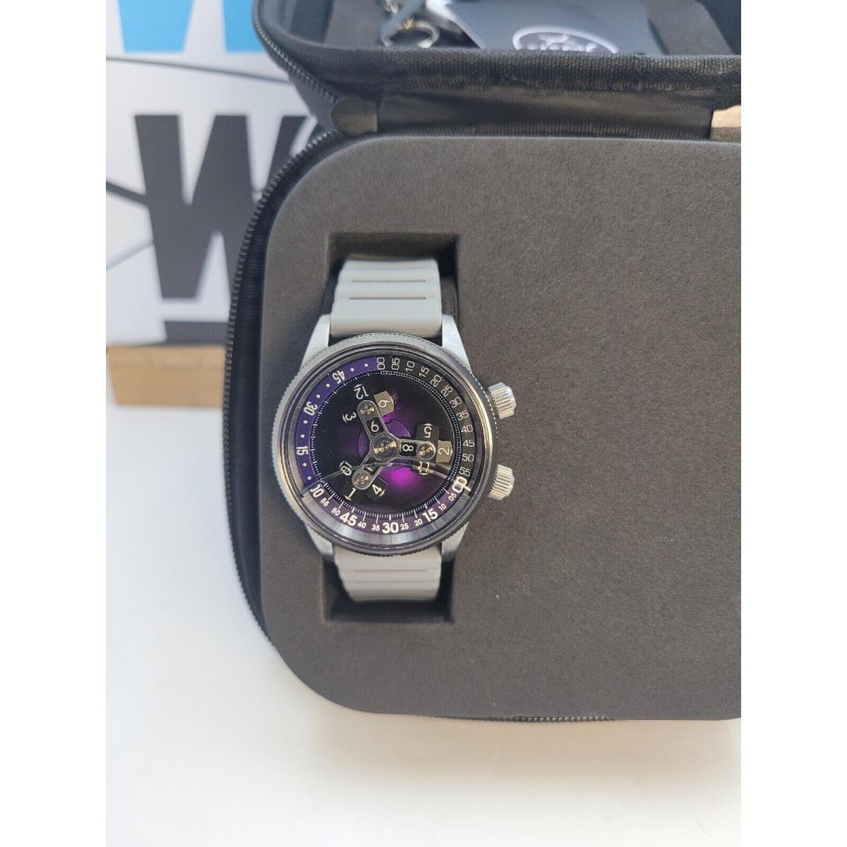 Xeric Vendetta II Automatic Wandering Hour Watch Gunmetal Purple Ltd 005 Of 999