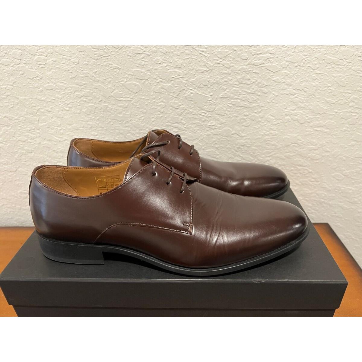 Hugo Boss Men`s Eastside Plain Toe Oxfords Leather Dress Lace Up Shoes US 10