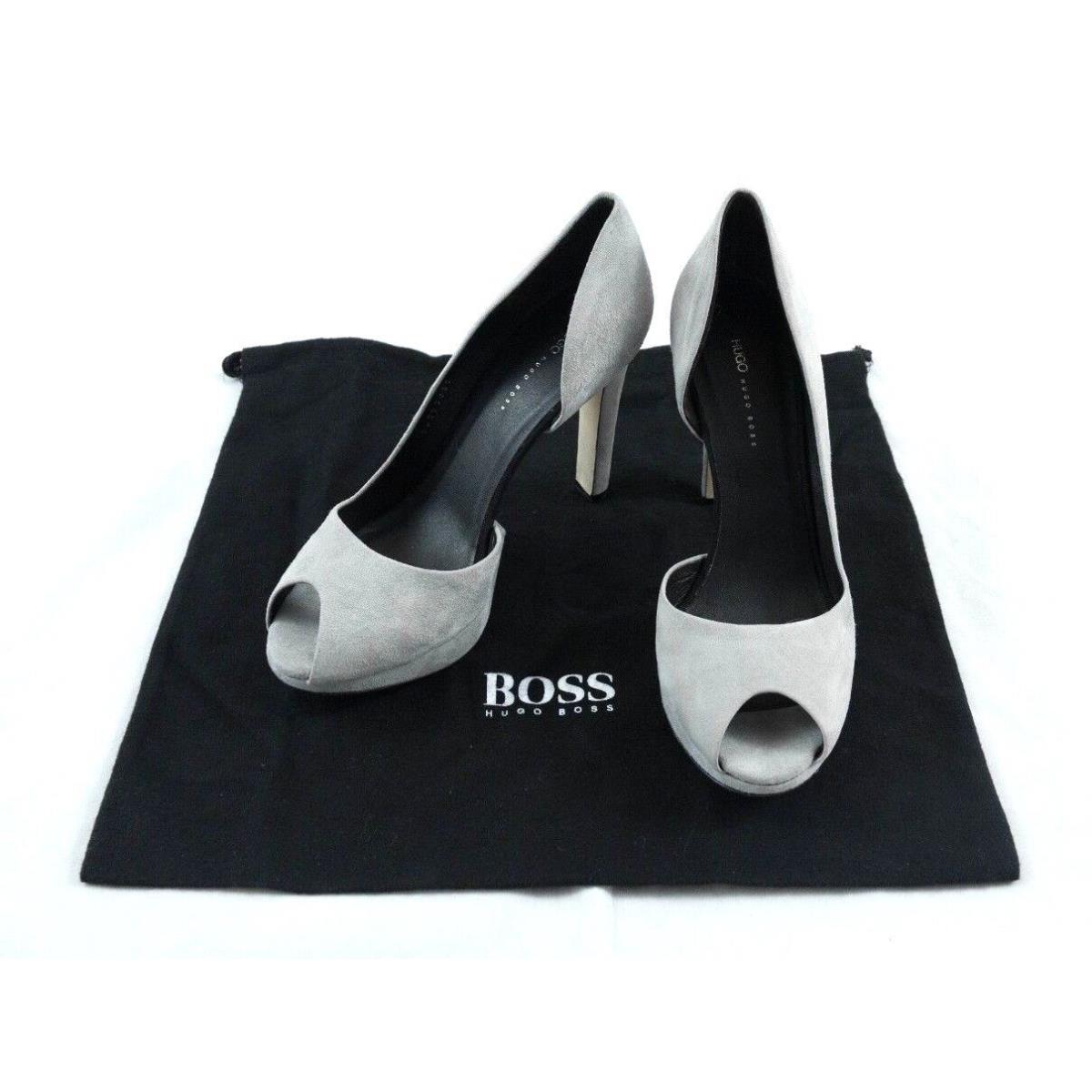 Gray Hugo Boss Sylvie Heels sz 38/8 Made in Italy