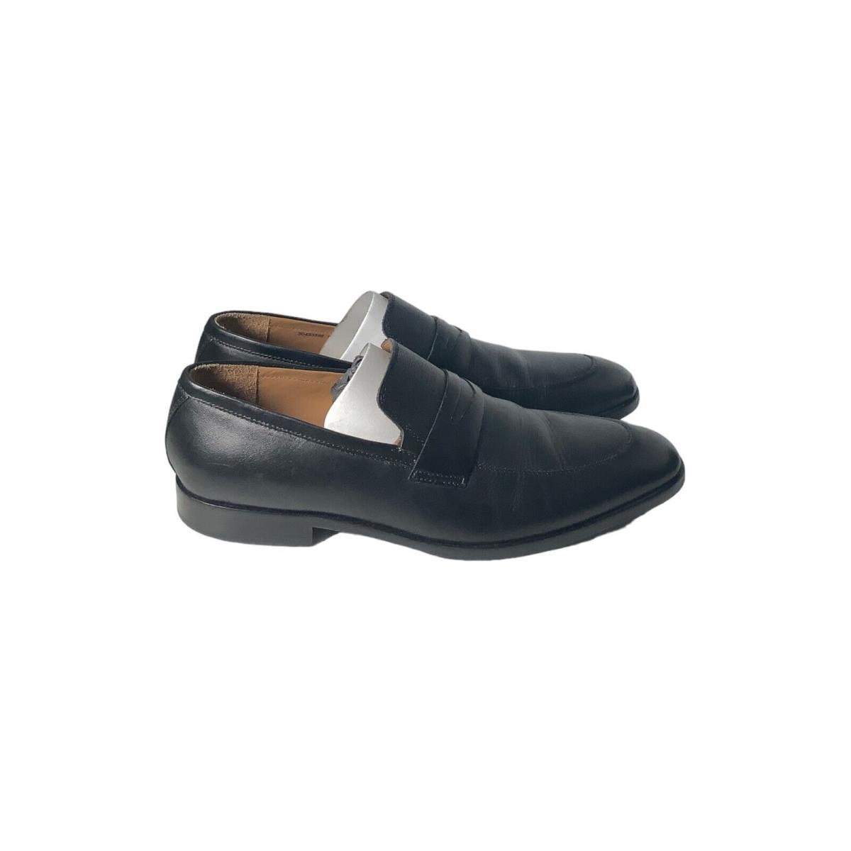 Boss Hugo Boss Black Leather Modern Loafer Slip On Black Mens Size 11.5