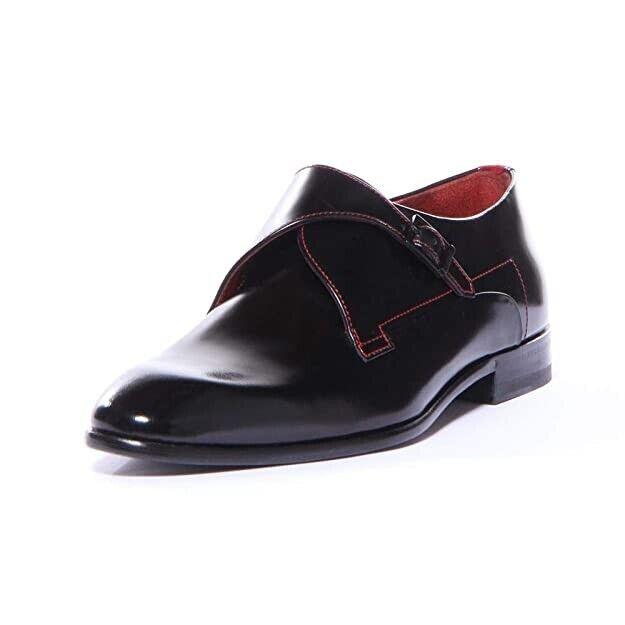 Hugo Boss Men Dressapp Monk Bord Dress Shoes Shoes Black/red Size 11