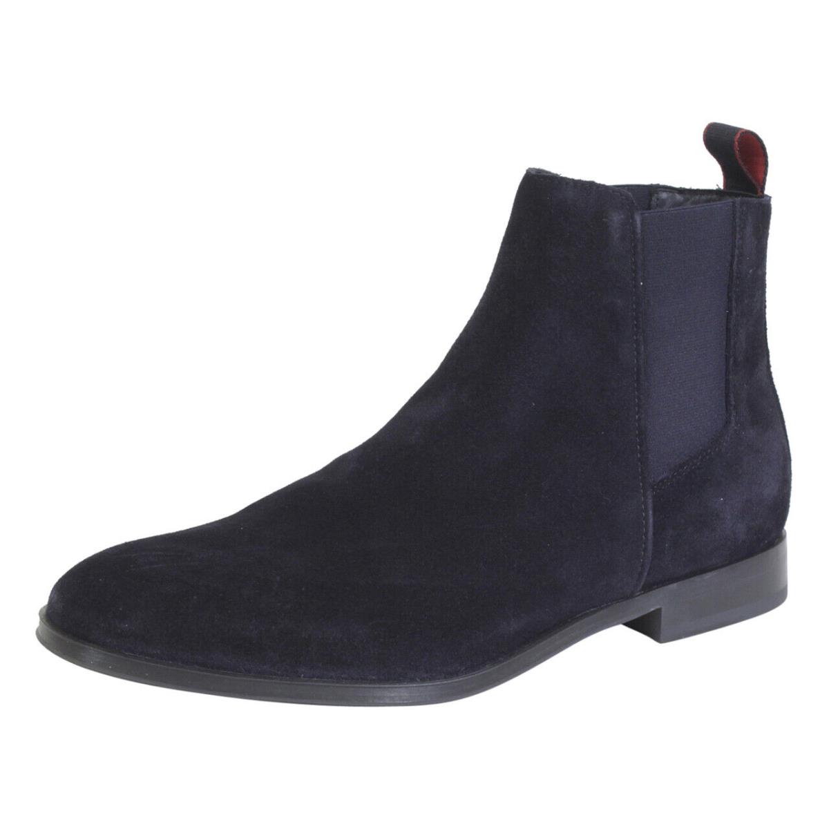 Hugo Boss Men`s Boheme Dark Blue Chelsea Boots Shoes Sz: 8