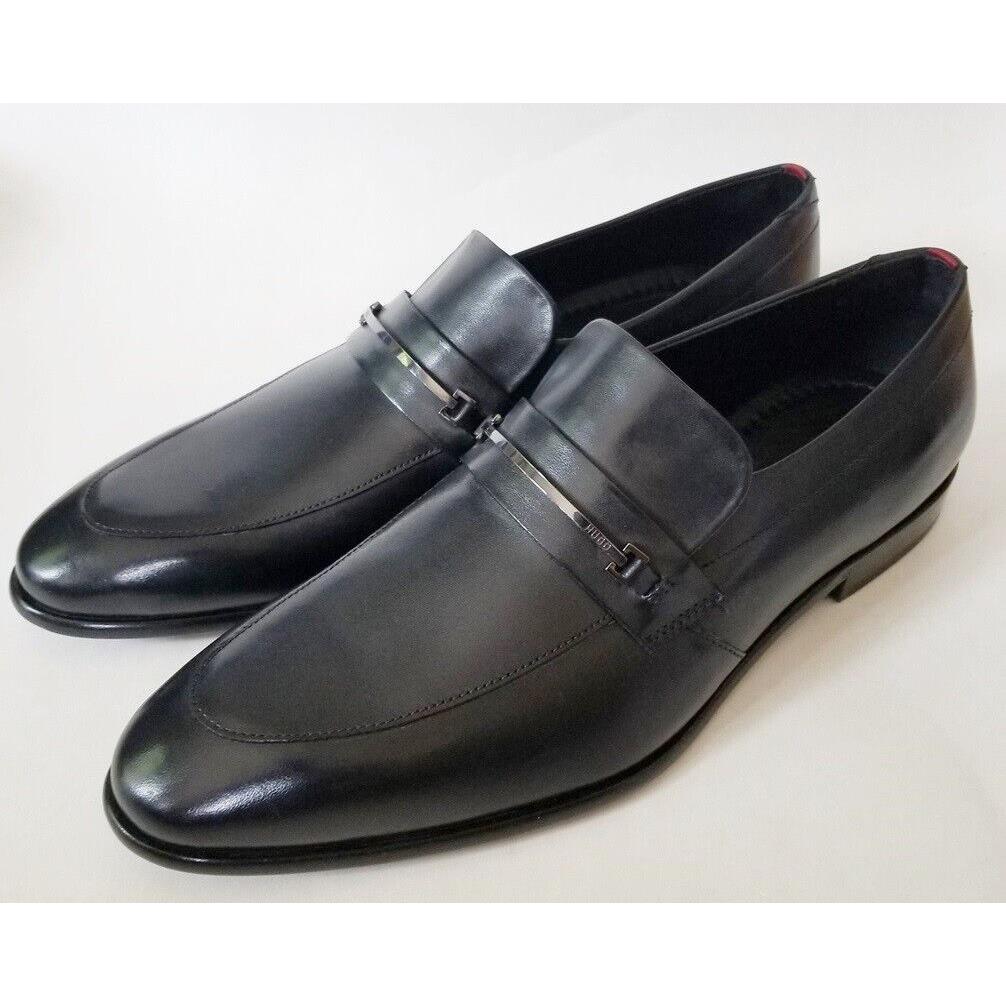 Boss Black Leather Dress Mens Shoes Loafers US 12 UK 11