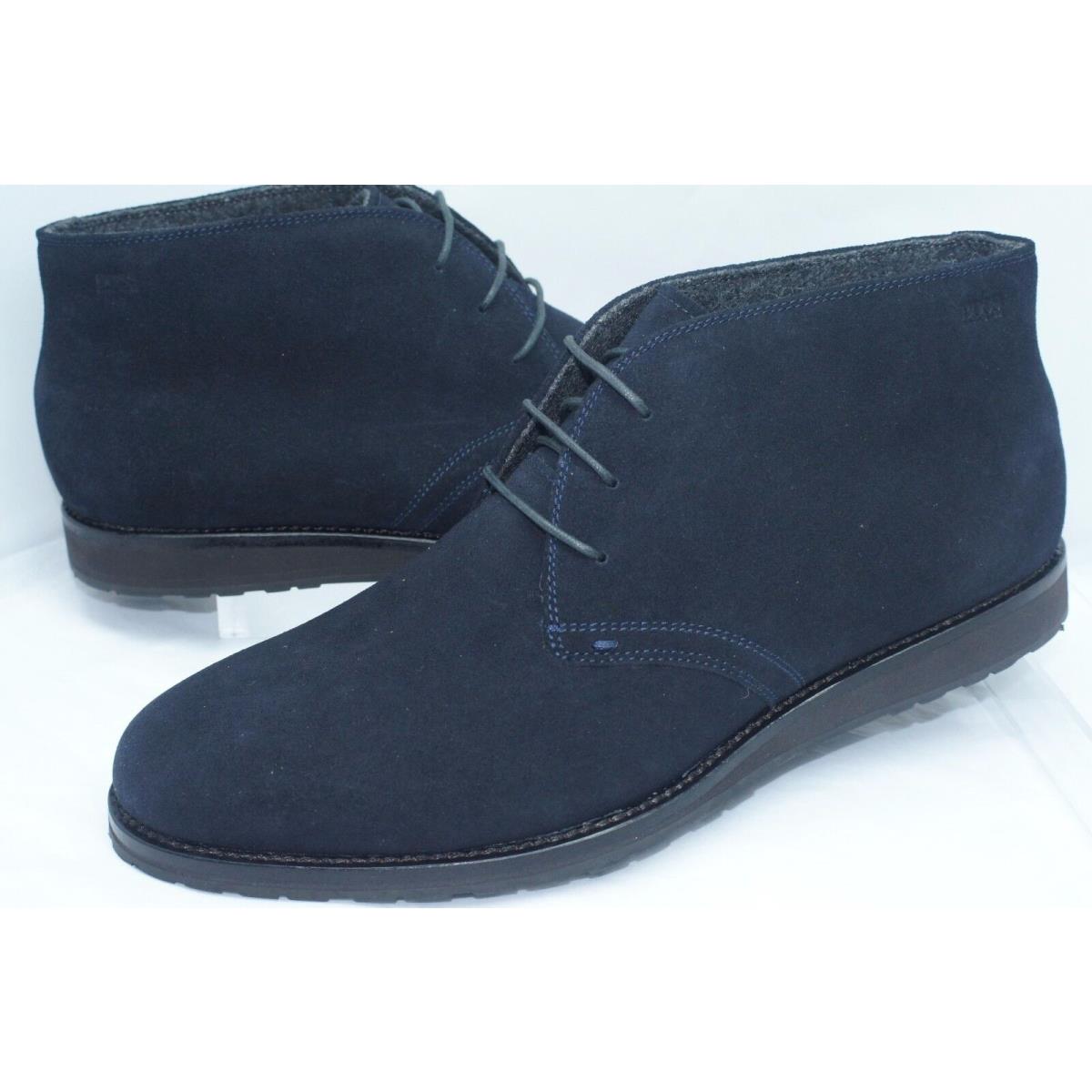 Hugo Boss Men`s Boots Cassel Ankle Shoes Size 11 Blue Suede