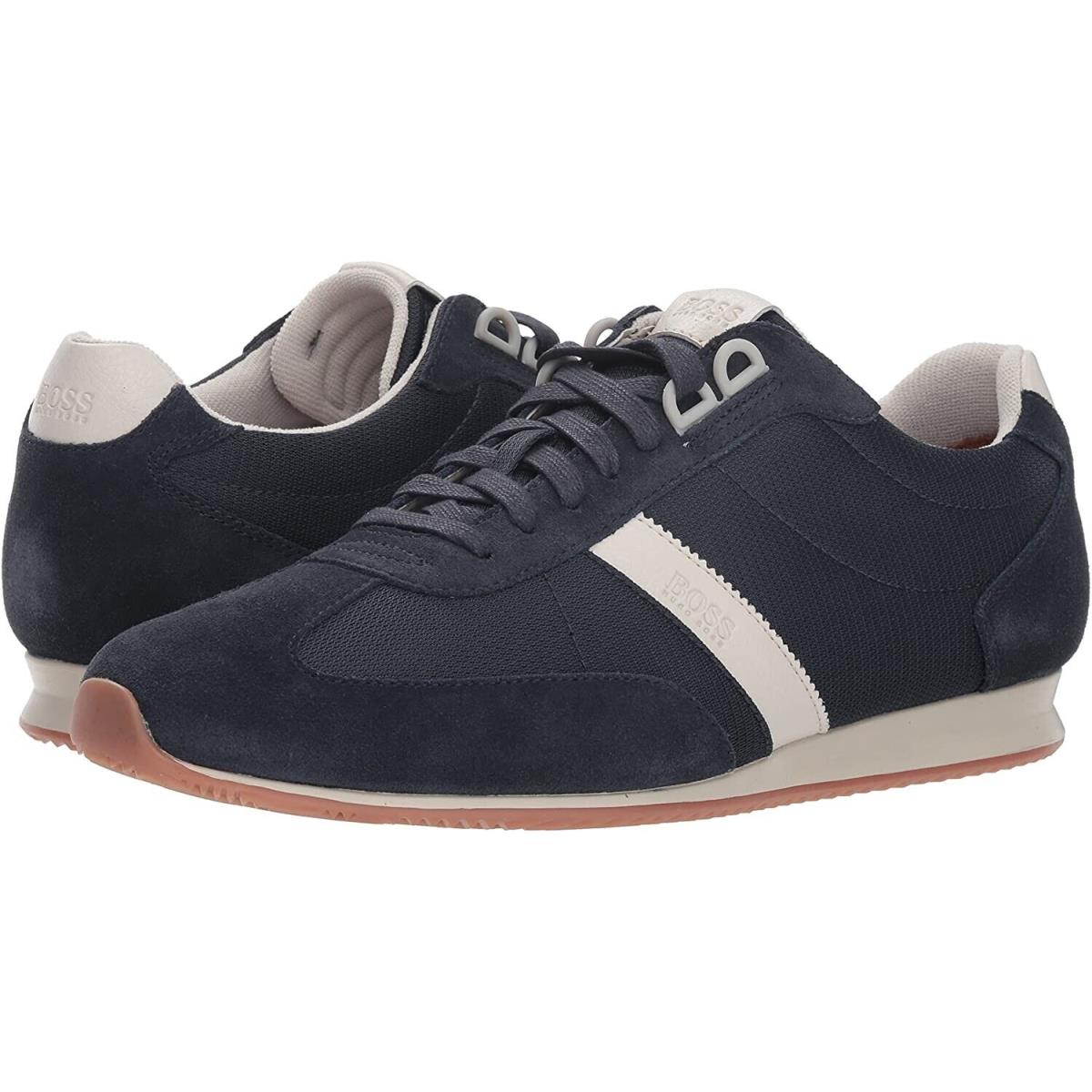 Hugo Boss Boss Men`s Orlando Low Suede Sneaker Dark Blue Size 13