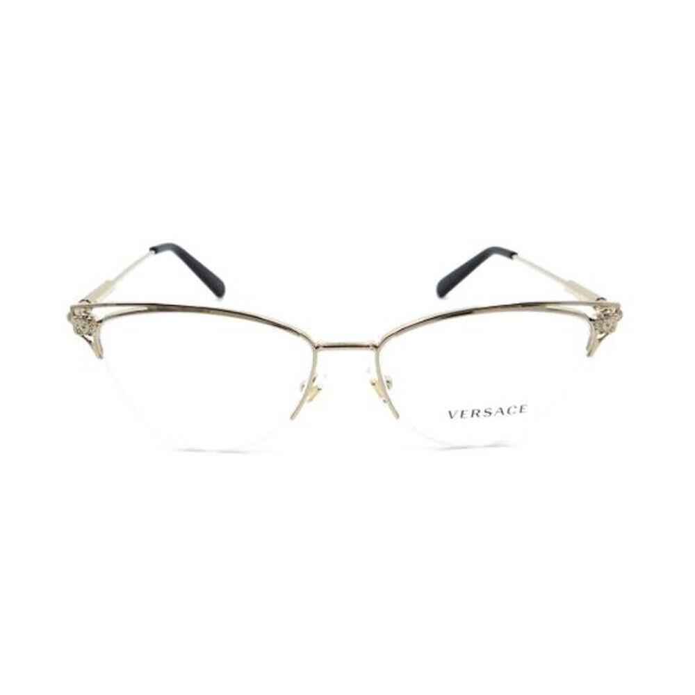 Versace VE 1280 1252 Pale Gold Metal Cat-eye Eyeglasses 55mm