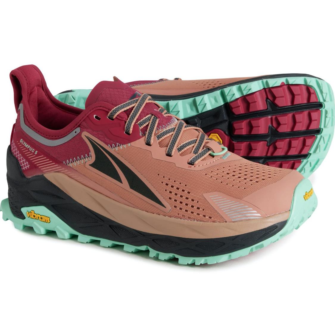 Altra Women`s Olympus 5 Trail Running Shoes - Brown/red