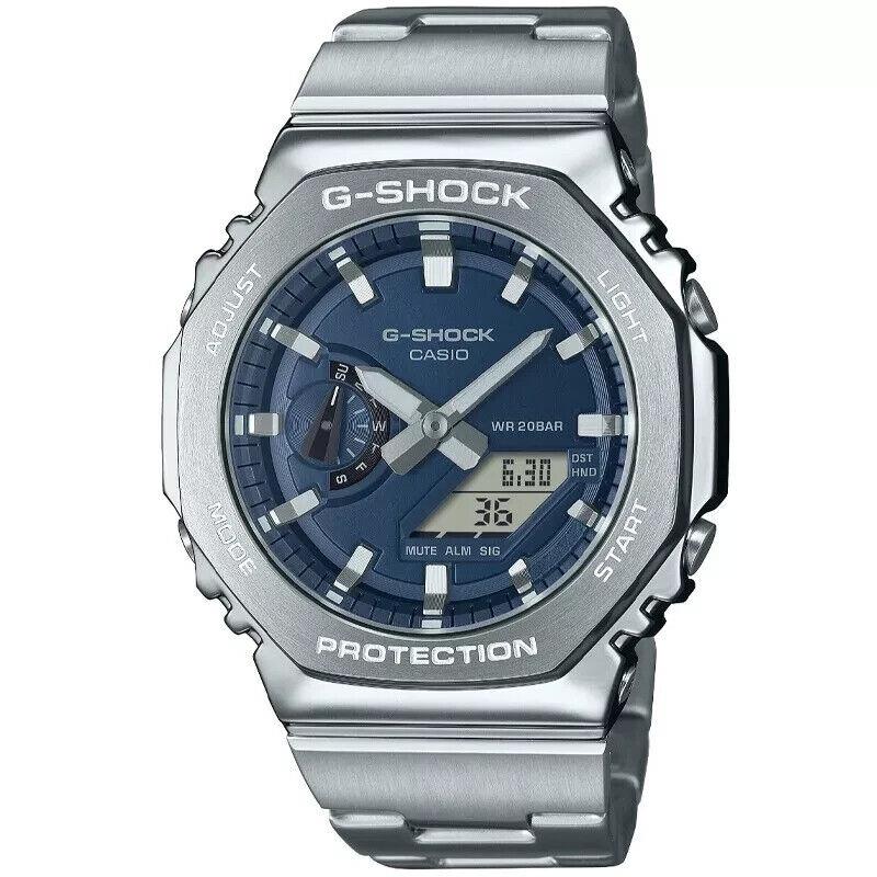 Casio G-shock G-steel Analog-digital Metal Blue Men`s Watch GM2110D-2B