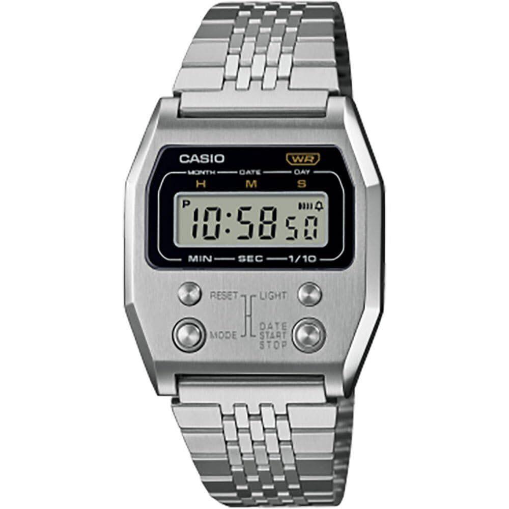 Casio Vintage A1100D-1EF Men`s Digital Watch 35mm Case Stainless Steel Band