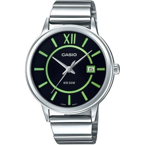 Classic Analog Stainless Steel Band Green Watch MTP-E134D-1B by Casio