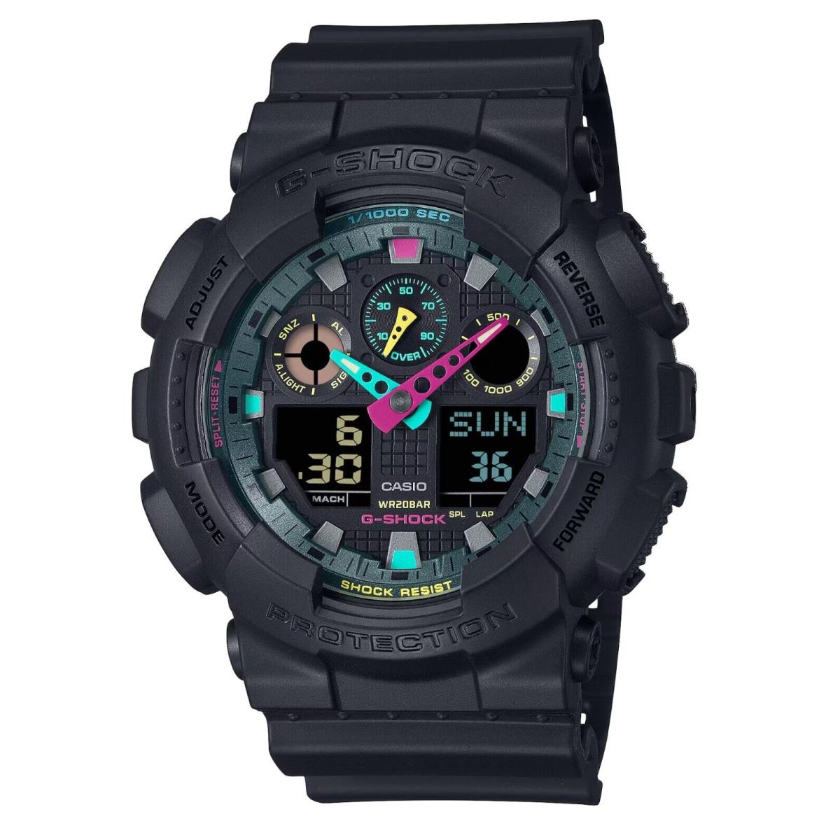 Casio G-shock GA100MF-1A Men`s XL 3-Eye Multi-fluorescent Black Ana-digi Watch