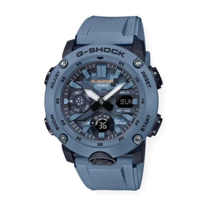 Casio G-shock GA2000SU-2A Men`s Ltd Carbon Core Utility Blue Camo Ana-digi Watch