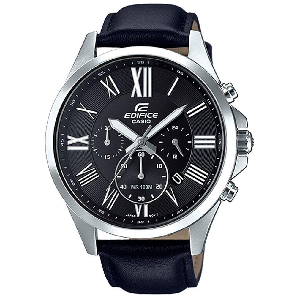 Casio Edifice Chronograph Leather Casual Men Watch EFV-500L-1A