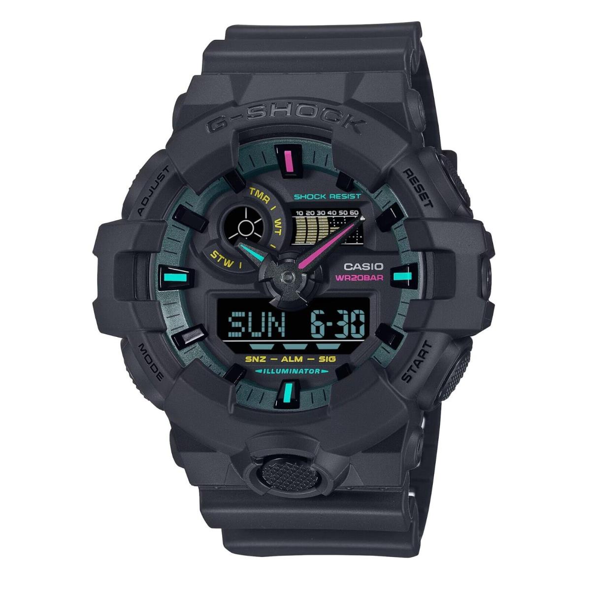 G-shock GA700MF-1A Men`s XL Ana-digi 3D Super Illuminator Multifluorescent Watch