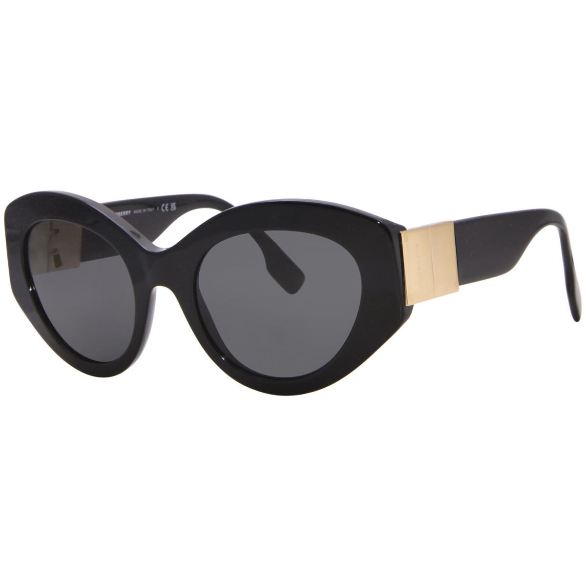 Burberry Sophia BE4361 300187 Sunglasses Women`s Black/dark Grey Cat Eye 51mm - Frame: Black, Lens: Gray