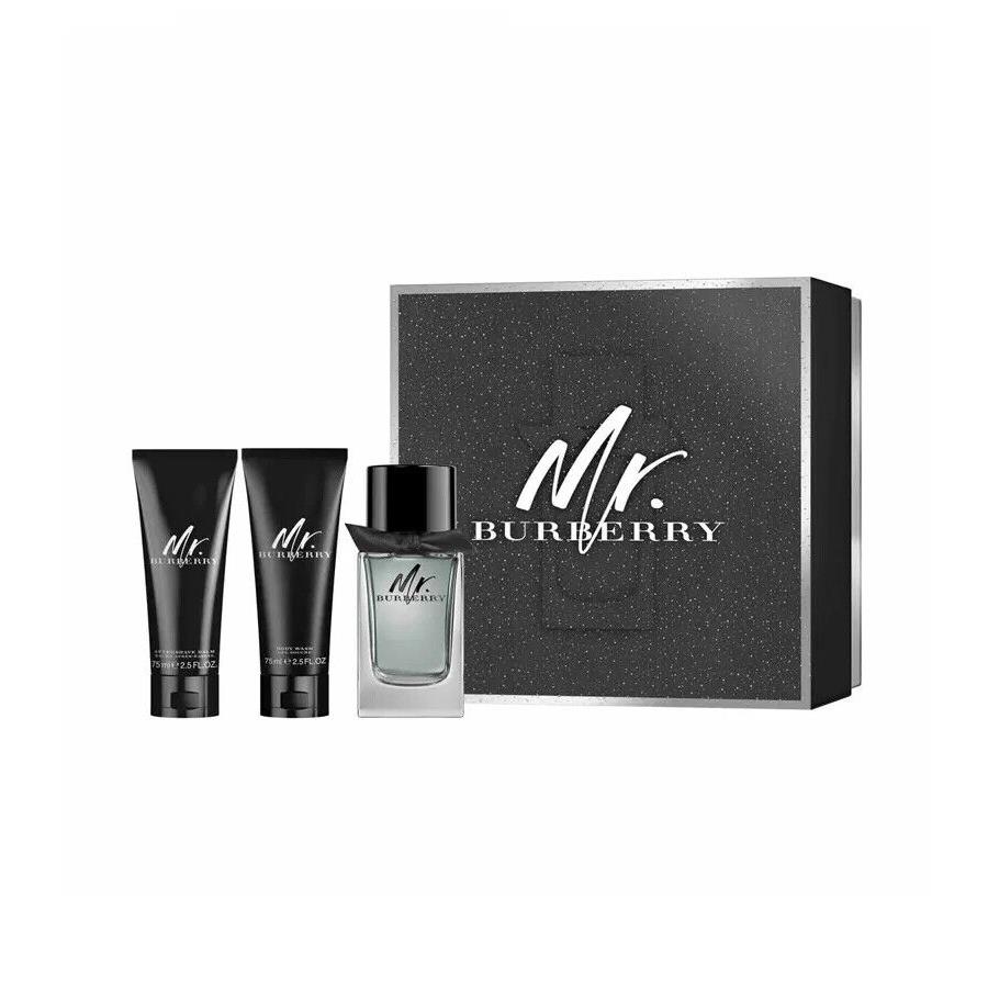 Mr Burberry 3 Piece Gift Set Men 3.3Oz Edt Spray 2.5Oz Shower Gel After Shave