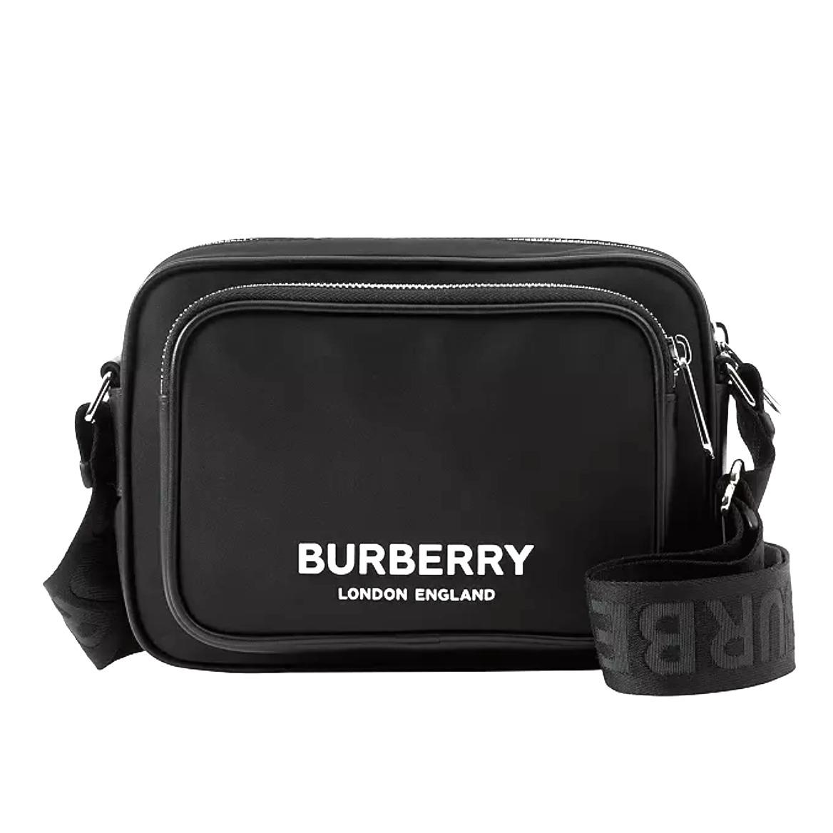 Burberry Paddy Lettering Print Nylon Crossbody Bag-black W/box