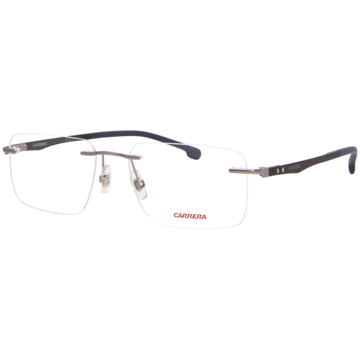 Carrera 8853 R81 Eyeglasses Men`s Matte Ruthenium Rimless Rectangle Shape 55mm