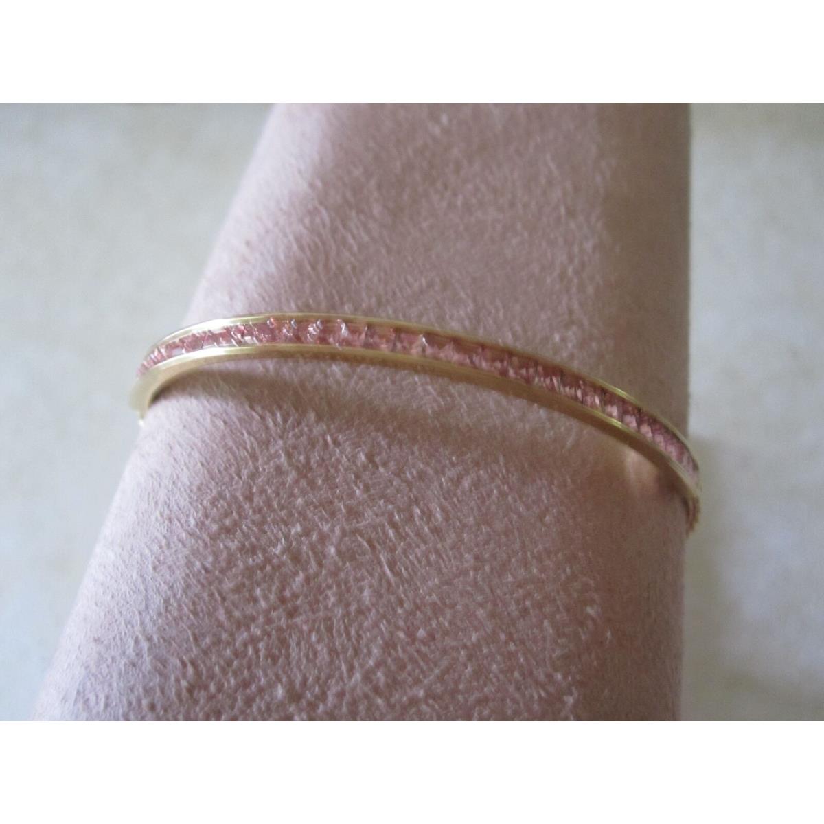 Michael Kors Gorgeous Slider Bracelet/ Gold Tone w/ Pave Pink Crystals