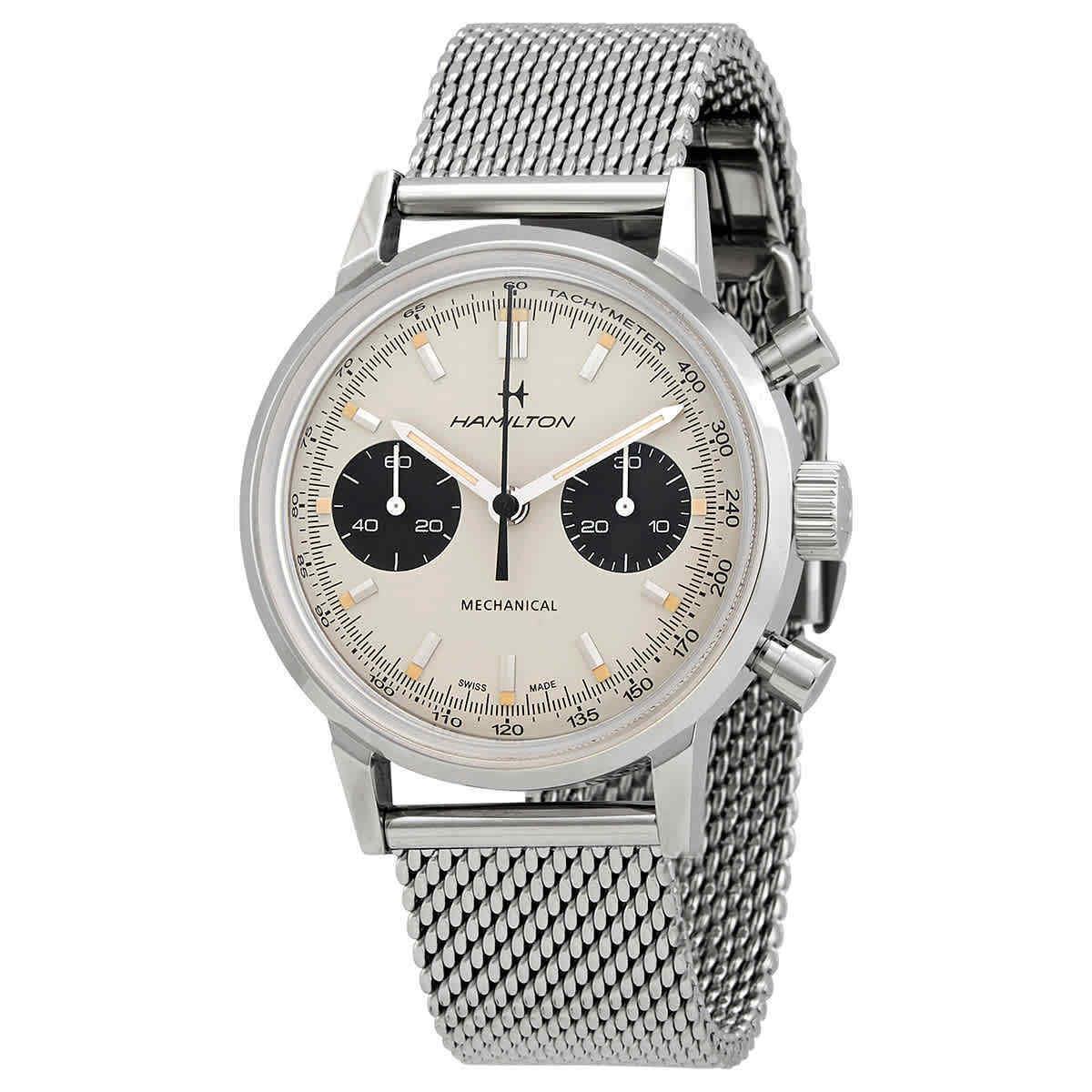 Hamilton Intra-matic Chronograph Hand Wind Silver Dial Men`s Watch H38429110