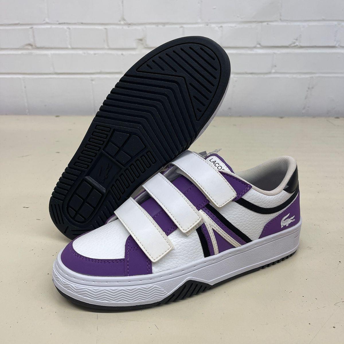 Lacoste L001 223 1 Suj Sneaker Big Kids` Size US 5 Dark Purple/white