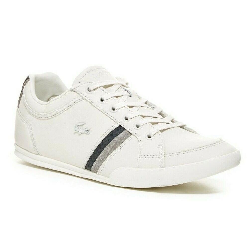 Lacoste Rayford Mens Leather Suede Lace Up Low Top Sneaker Shoes White Size 12