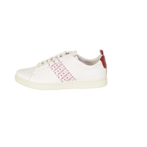 Lacoste Men`s Carnaby Evo Sneaker Shoes White/red Size 13