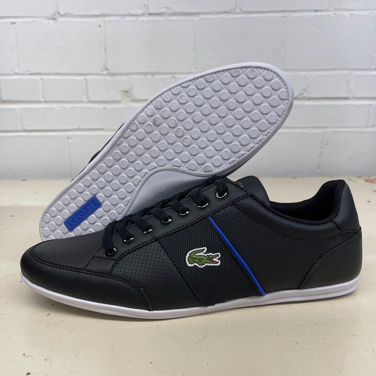 Lacoste Nivolor Leather Sneaker Men`s Size 9M Black/blue