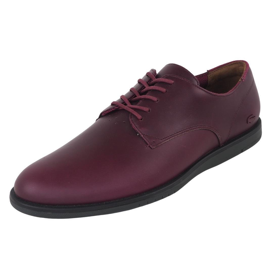 Lacoste Laccord 417 1 Oxford Burgundy Casual Comfort Leather Mens Shoes Size 10