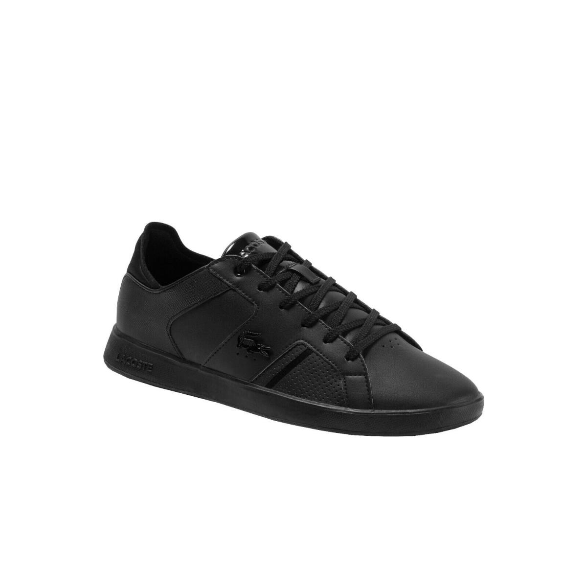 Lacoste Men`s Novas Sneaker Black/black Leather Size 12