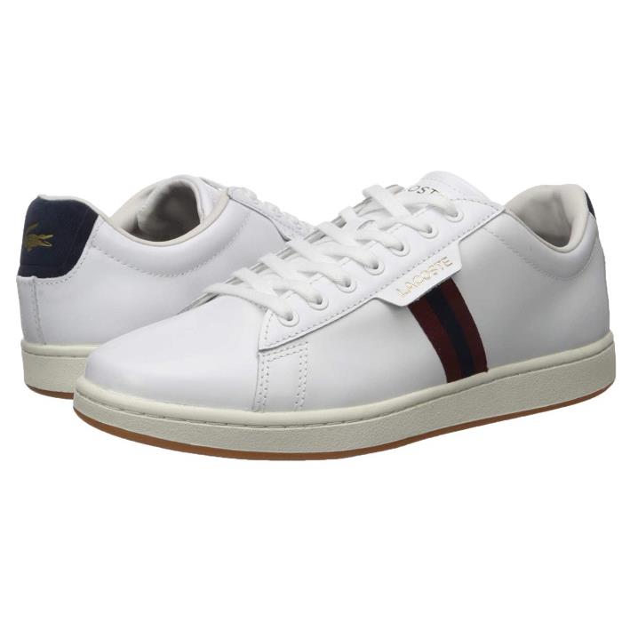 Lacoste Men`s Carnaby Evo Sneaker White/navy/red 13 Medium US