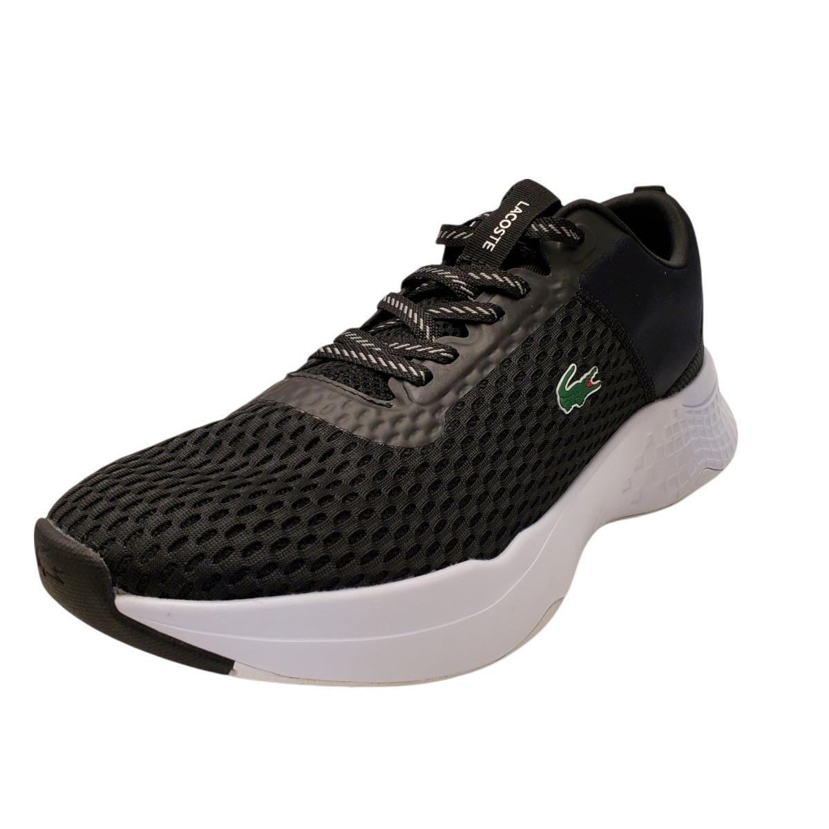 Lacoste Mens Court Drive 0120 Lace up Sneaker Mesh Black White 12M