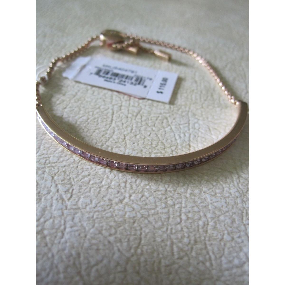 Michael Kors Gorgeous Slider Bracelet- Purple Crystals/ Rose Gold Chain-$115