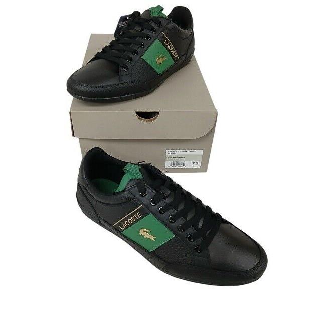 Lacoste 740CMA00431B4 Chaymon 0120 1 Men Black/green Leather Sz: 7.5